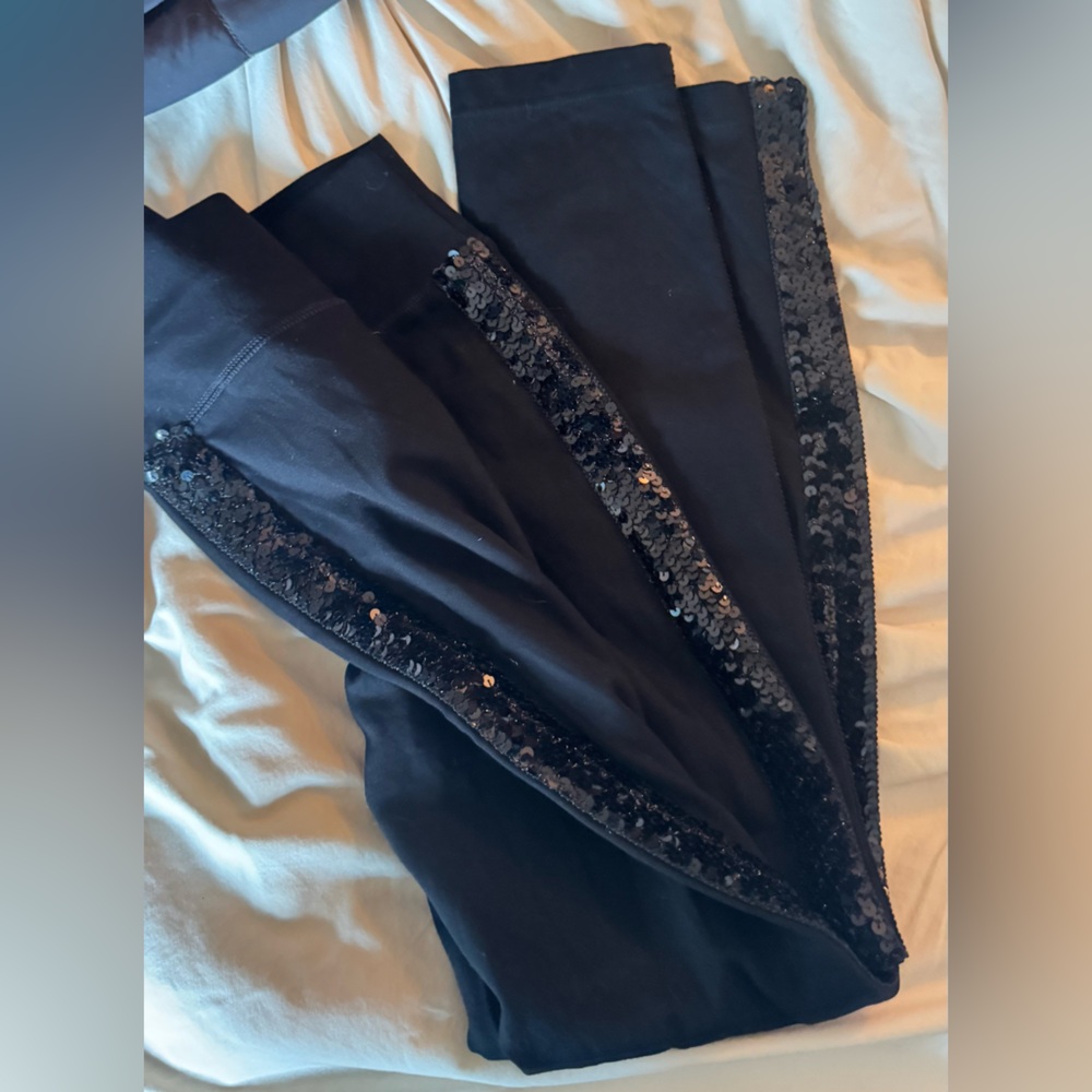 INC International Concepts Black Sequin Trim Pants